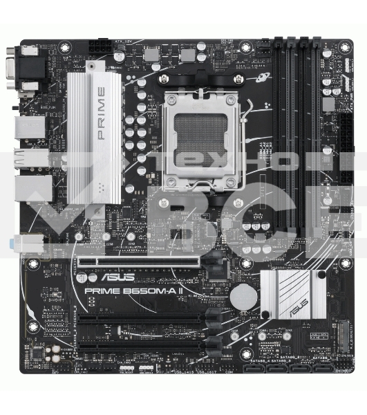 Материнская плата ASUS PRIME B650M-A II-CSM, AM5, AMD B650, 4xDDR5, 4xSATA, 2xM.2, 1xPCI-E 4.0 x16, 1x 2.5Gb LAN, 2xUSB-A 3.2 Gen 1, 2xUSB-A 3.2 Gen 2, 4xUSB 2.0, 1xDisplayPort, 1xHDMI, 1xVGA, 3x3.5 мм, 7.1, Micro-ATX