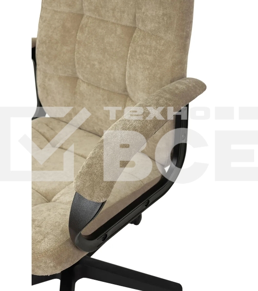 Кресло руководителя Бюрократ CH 002 Fabric Light-21 песочный, крестов. пластик