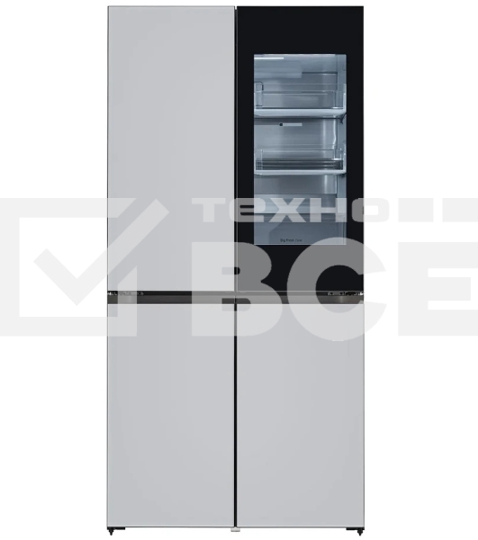 Холодильник LG GR-A24FQAKM серый трехкамерный 382/145л морозилка снизу, No Frost, Side by Side