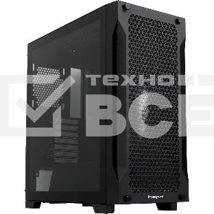 Компьютерный корпус без блока питания Case HSPD M541, Mesh Mid Tower, черный, TG, 0.7 SPCC, no fans, ATX, mATX, mITX, 170/405/210мм, 2x2.5