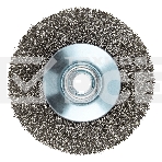 Щетка для УШМ Denzel 100 мм, М14, тарелка, витая нержавеющая проволока 0,3 мм, фото2