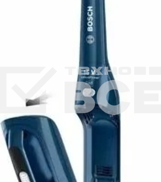 Пылесос вертикальный Bosch BBHF216 синий, питание от аккумулятора, 14.4 Вт, уборка сухая, пылесборник 0,4 л