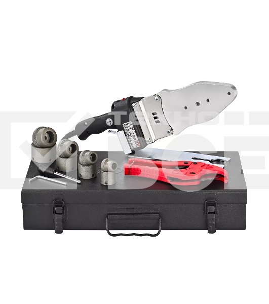 Паяльник для пластиковых труб FUSION FSBK15-S1 (сеть, 1500ВТ, 50-300 °С, 4 насадки, max40мм, кейс)