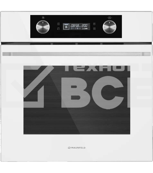 Шкаф духовой электрический Maunfeld AEOH60102W, 60л, дверца с 3 стеклами, белый