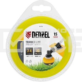 Леска для триммера Denzel квадрат 2,4 мм х 15 м, блистер FLEX CORD 96116