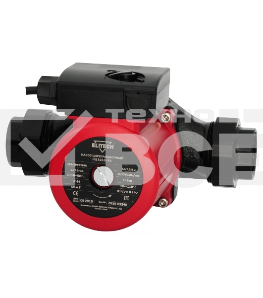 Насос ELITECH 180471 НЦ 3218/8Э Циркуляционный насос, Габаритные размеры 	210x178x149 мм, Макс. рабочее давление 10 атм, Максимальная температура на выходе 10 +110 °С, Производительность 160 л/мин, Мощность 270 Вт, Вес 5,5 кг, Напряжение 230 В, Высота вод