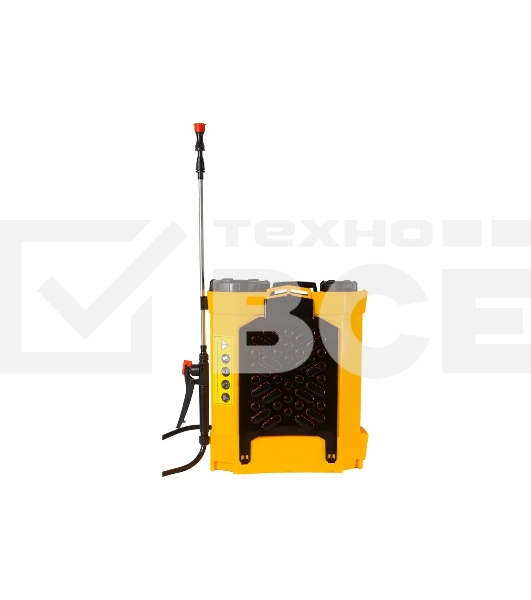 Опрыскиватель аккумуляторный Huter SP-12AC, аккумуляторный, ранцевый, 12л, желтый/черный