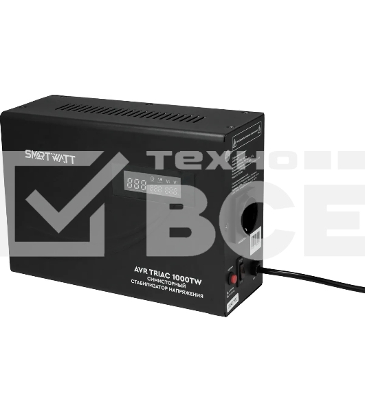 Стабилизатор напряжения Smartwatt AVR Triac 1000TW 1000ВА черный