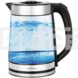 Чайник электрический BACKMAN BM-70006 2.2 л, 2200 Вт, прозрачный/серебристый