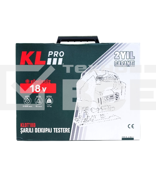 Лобзик электрический профессиональный бесщеточный KLPRO KLDT18B-80 (18В, Li-ion-2шт, 8.0А·ч, патрубок для пылесоса, полотна (дерево/металл, З/У-4А, кейс)