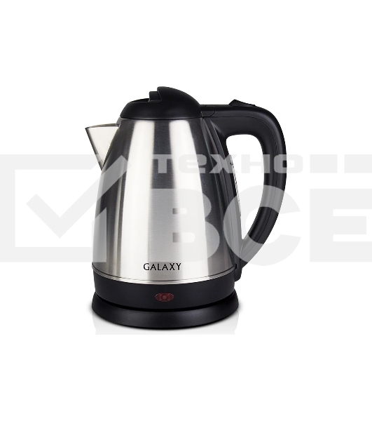 Чайник электрический Galaxy GL 0304 серый, металл, 2000 Вт, 1.8 л, съемный фильтр, шкала уровня воды