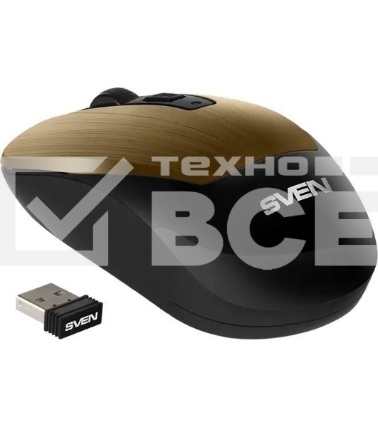 Мышь беспроводная SVEN RX-380W античная бронза, 1600 dpi, радиоканал, USB, кнопки - 4