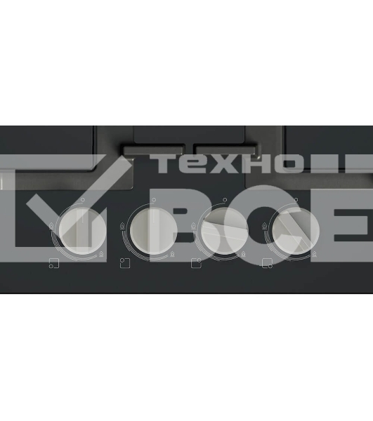 Поверхность газовая Bosch PNP6B6K40 Газ, 4.5х59x52 см, закаленное стекло, 4 конфорки, газ-контроль, автоподжиг, черный