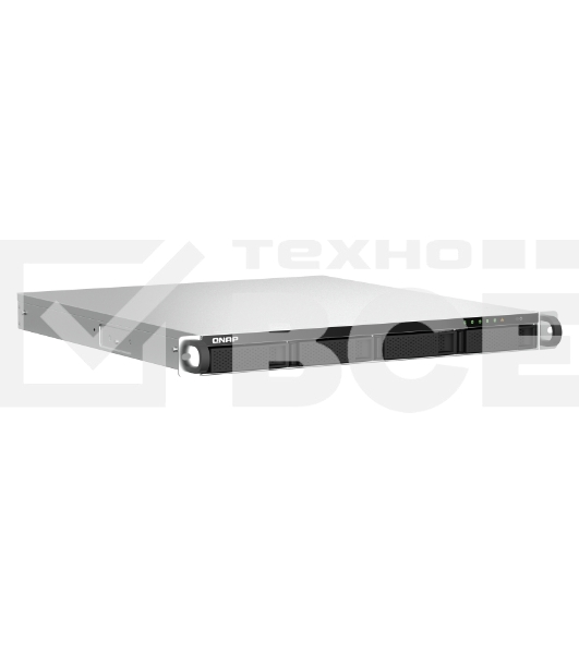 Сетевое хранилище SMB QNAP TS-464U-8G NAS 4 HDD trays, rackmount 1U, 1 PSU. 4-core Intel Celeron N5105/N5095 2.0-2.9 GHz, 8 GB RAM MAX, 2x2.5GbE, 2xUSB 3.2 Gen 2 (10Gbps), 2xUSB 2.0, 1xHDMI, PCIe Gen 3 x2 , W/o rail kit RAIL-B02