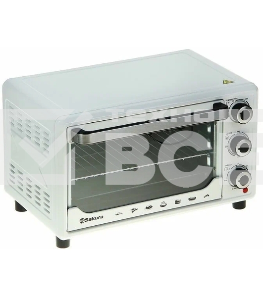 Мини-печь Sakura SA-7000WP 27л, духовка 1500Вт, механ.управление, белый