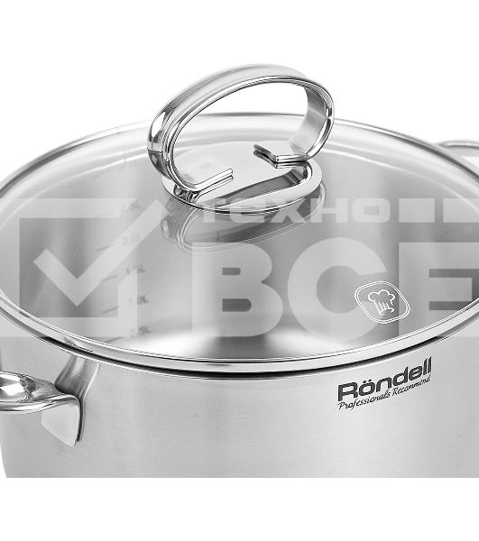 Кастрюля Rondell Zart RDS-1227, 5.1л,24см, с крышкой, стальной
