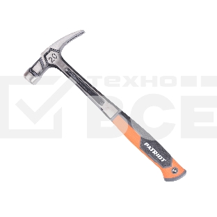 Молоток-гвоздодер цельнокованый PATRIOT FCH 560, кругл.боек 560 гр, 50-58 HRC, фиберглас.рукоять, прямой гвоздодер малый вес, компактный размер, антивибрацион.система, магнитный гвоздодержатель, 955 гр