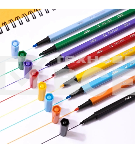 Фломастеры Deli EC157-18 ColoRun 18цв. пакет с европодвесом
