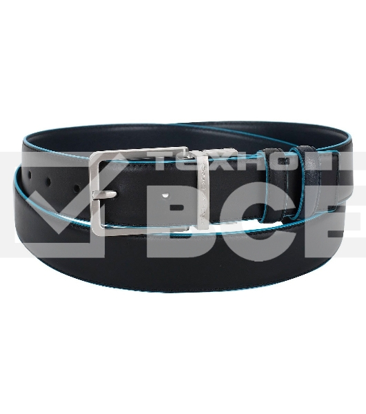 Ремень мужской Piquadro Blue Square CU2619B2/NBLU2, черный/темно-синий, натур.кожа