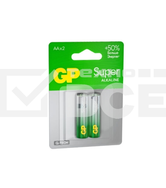 Алкалиновые батарейки GP Super Alkaline G-Tech 15А АA - 2 шт. на блистере
