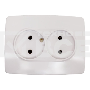 Розетка ЭРА 2X2P, 16A-250В, IP20, Эра12, белый (10/100/1600)