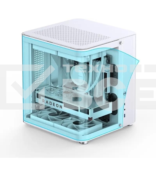 Корпус без блока питания JONSBO TK-1, Mini-Tower, TG, no fan, 1xUSB-A 3.2 + 1xUSB-C 3.2, mATX, mITX White