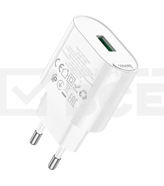 Блок питания (сетевой адаптер) HOCO C109A Fighter, QC3.0, 18W, белый