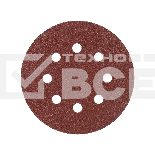 Круг шлифовальный PATRIOT на липучке, 125мм, Р80, 8 отверстий, 5 шт