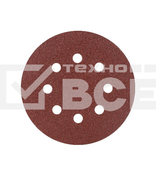 Круг шлифовальный PATRIOT на липучке, 125мм, Р80, 8 отверстий, 5 шт