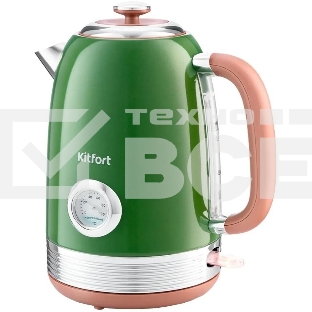 Чайник электрический Kitfort KT-6110 1.7л. 2200Вт зеленый (корпус: нержавеющая сталь)