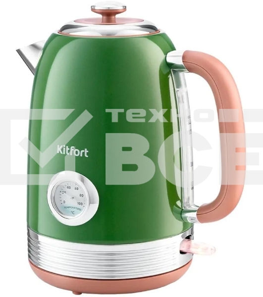 Чайник электрический Kitfort KT-6110 1.7л. 2200Вт зеленый (корпус: нержавеющая сталь)
