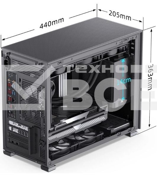 Корпус без блока питания JONSBO D31 MESH Black MATX без БП, боковая панель из закаленного стекла, mini-ITX, micro-ATX, черный