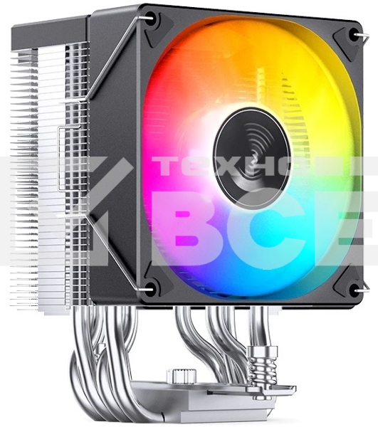 Кулер для процессора JONSBO CR-1400 EVO ARGb (180W, 4-pin PWM, 130мм, Al/Cu, 4x6мм, ARGb, 1x92мм, 38.2CFM, 33.8dBA, 2200RPM, S: 1700/1200/115X, AM4/AM5 черный)