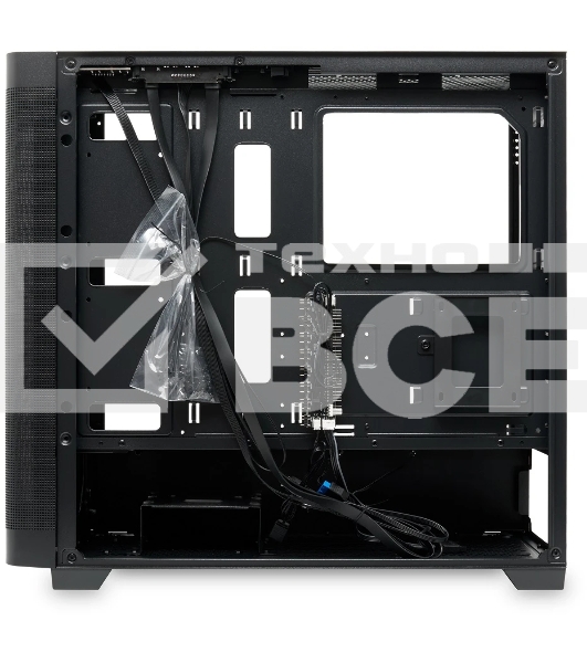 Компьютерный корпус без блока питания Case HSPD M740, Mesh Mid Tower, черный, TG, 0.6 SPCC, no fans, E-ATX, ATX, mATX, mITX, 170/400/200мм, 4x2.5