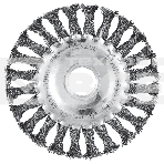 Щетка для УШМ Denzel 125 мм, плоская, крученая нержавеющая проволока 0,5 мм, посадка 22,2 мм, фото2
