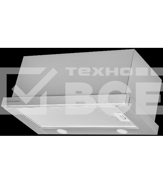 Встраиваемая вытяжка Kuppersberg SLIMTURBO 60 X, ширина 60 см, отвод/рециркуляция, 1500 м3/час, механическое управление, 3 скорости, освещение 2х2 Вт, металлические жироулавливающие фильтры, угольный фильтр KF-ES (опция), 63.4 дБ, обратный клапан, шхвхг:5