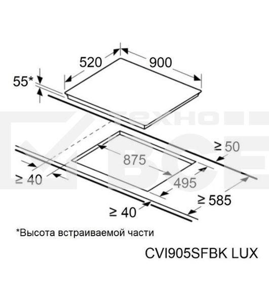 Индукционная варочная панель Maunfeld CVI905SFBK LUX Inverter