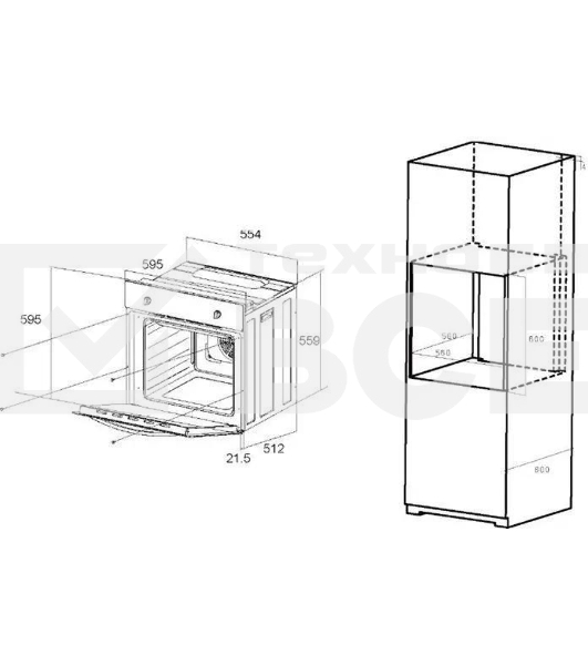 Духовой шкаф электрический Maunfeld EOEM.589B черный/серебристый, встраиваемый
