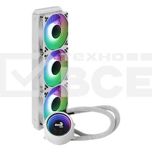 Система водяного охлаждения AeroCool/Formula Mirage L360 белый, 120 мм, алюминий/медь, 1800 об/мин, 26.8 дБ, 4 pin, 550 Вт, 27 мм
