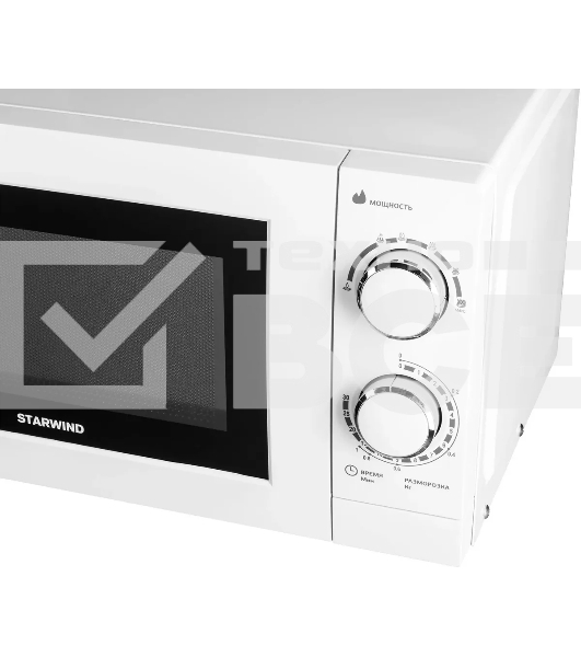 Микроволновая печь Starwind SMW3820 белый, 20 л, 700 Вт, переключатели - поворотный механизм