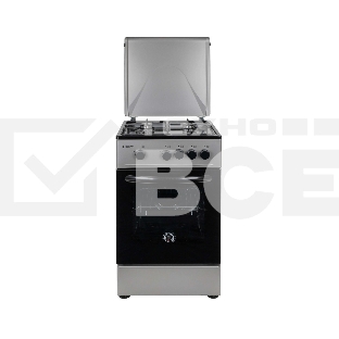 Плита газовая Kraft KF-FSK5301GS серый, конфорок 4 газовых, духовка 58 л, 50 см x 85.5 см x 55.6 см