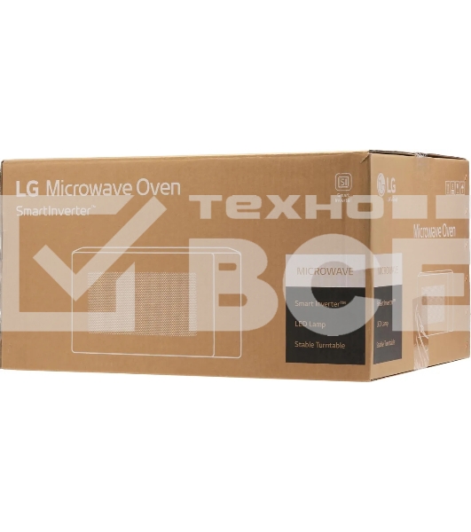Микроволновая печь LG MW25R35GISH пепельно-бежевый, 25 л, 1000 Вт, переключатели - сенсор
