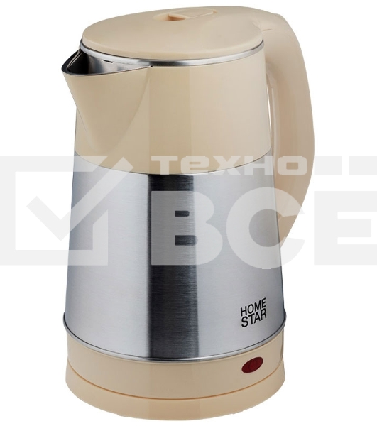 Чайник электрический HOMESTAR HS-1055 2,3 л, 1500 Вт, нержавеющая сталь/бежевый