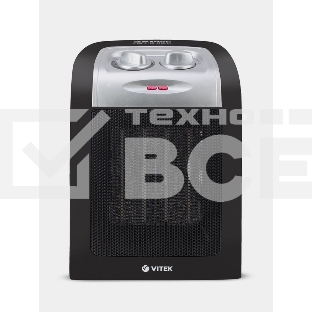 Тепловентилятор Vitek VT-2067 черный/серебристый, 1800 Вт, 15 м2, термостат
