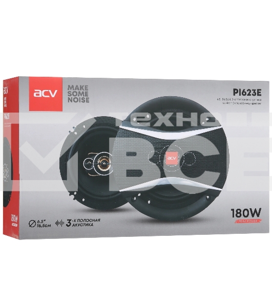 Колонки автомобильные ACV PI-623E 180Вт 88дБ 4Ом 16см (6.5дюйм) (ком.:2кол.) коаксиальные трехполосные