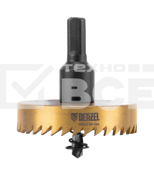 Коронка по металлу Denzel HSS, 60 мм, нитридтитановое покрытие