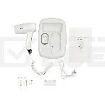 Фен для волос настенный Puff 1203B, белый, 1,2 кВт, фото7