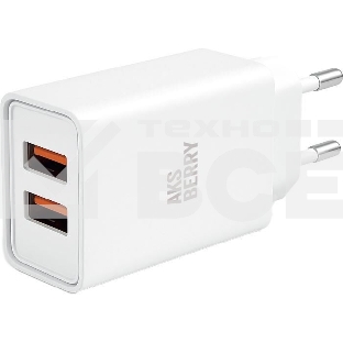Сетевое зарядное устройство AKSBERRY (6900209800019) T38 2 USB 2.4A, белый