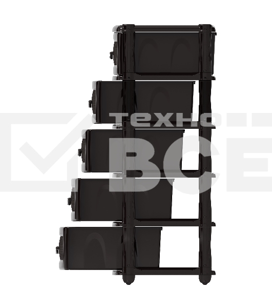 Комод Альтернатива М6498 Эконом, 5 секций, черный