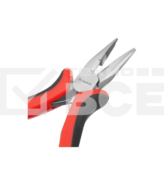 Длинногубцы Matrix mini 130 мм Ni прямые, авторазжим, двухкомпонентные рукоятки